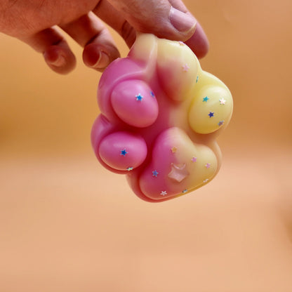 Pink & Yellow Cat Paw Squishy - squishy - Yumi Squishy