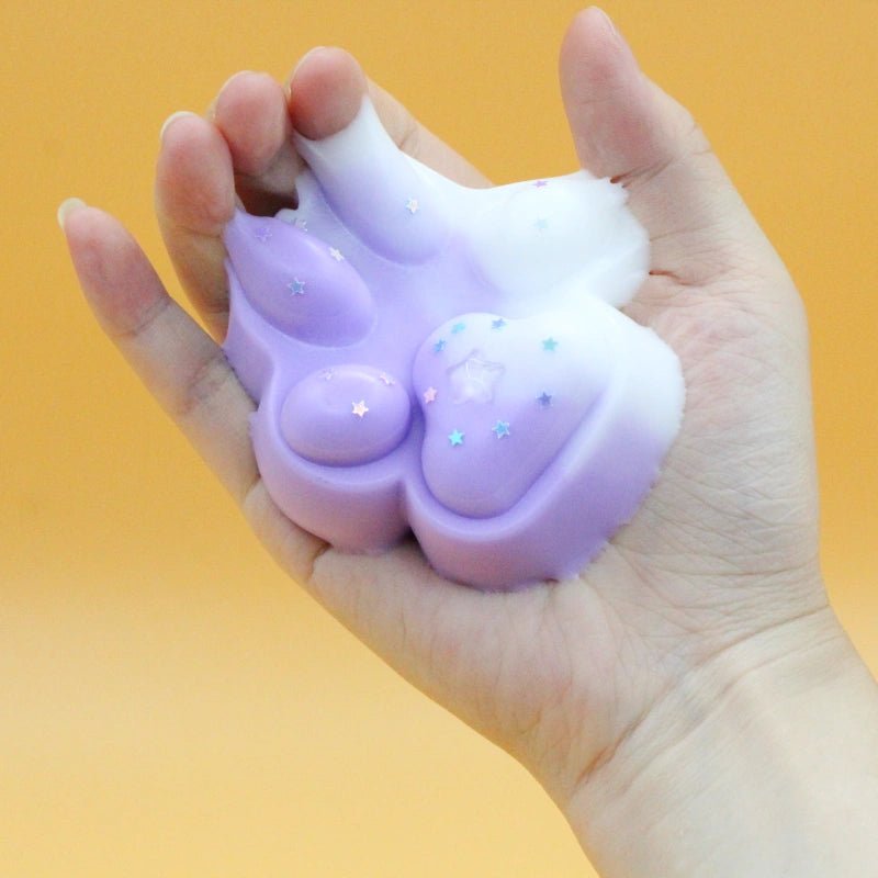 Purple & White Cat Paw Squishy - squishy - Yumi Squishy