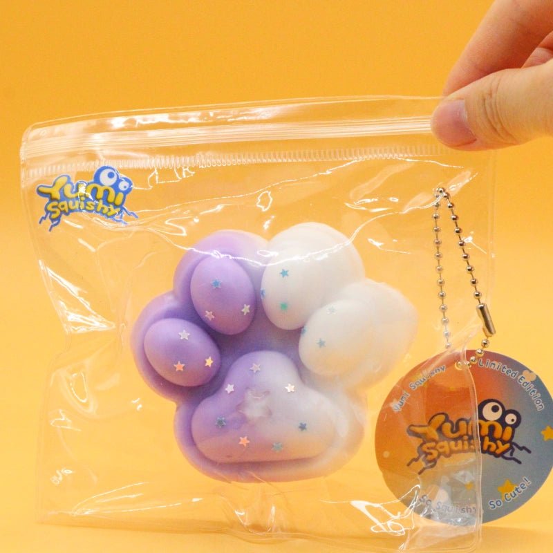 Purple & White Cat Paw Squishy - squishy - Yumi Squishy