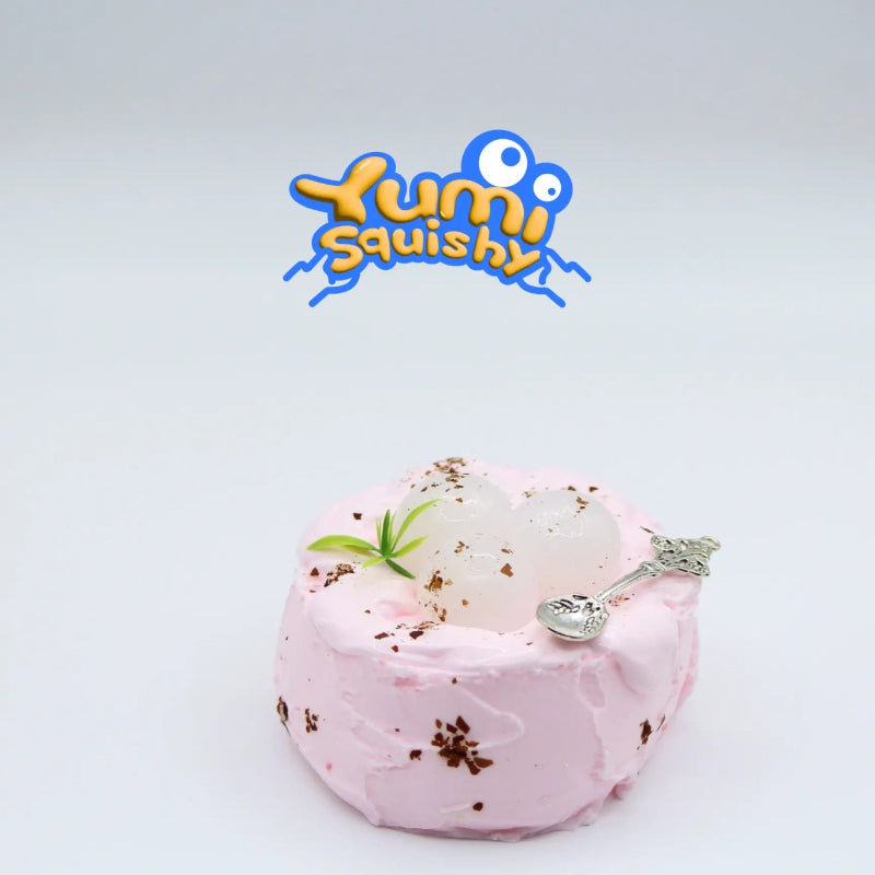 Rose Cream Round Cake - squishy - Yumi Squishy