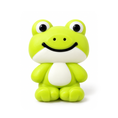 YumiSquishy 06-frog pure white professional studio hero photo, 70% framing